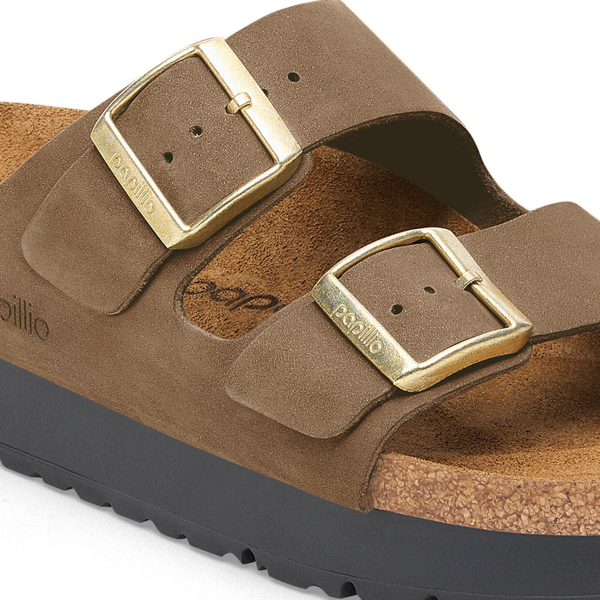Arizona Flex Platform Nubuck Leather in Color Dark Tea | Birkenstock