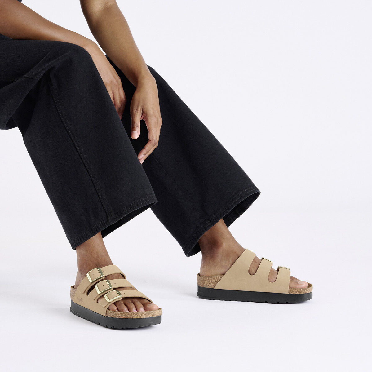 Florida Flex Platform Nubuck Leather in Color Sandcastle | Birkenstock