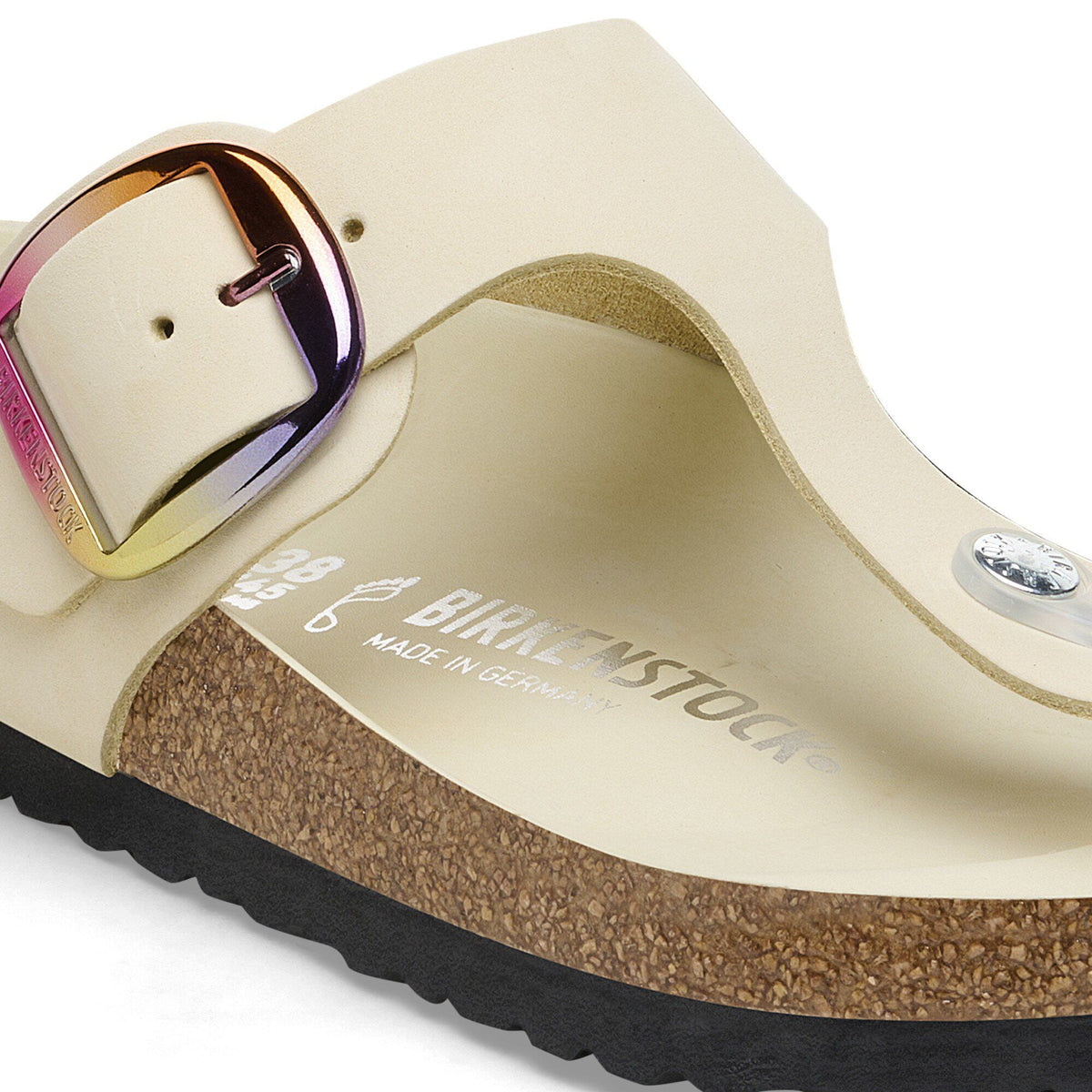 Gizeh Big Buckle Nubuck Leather in Color Ecru | Birkenstock