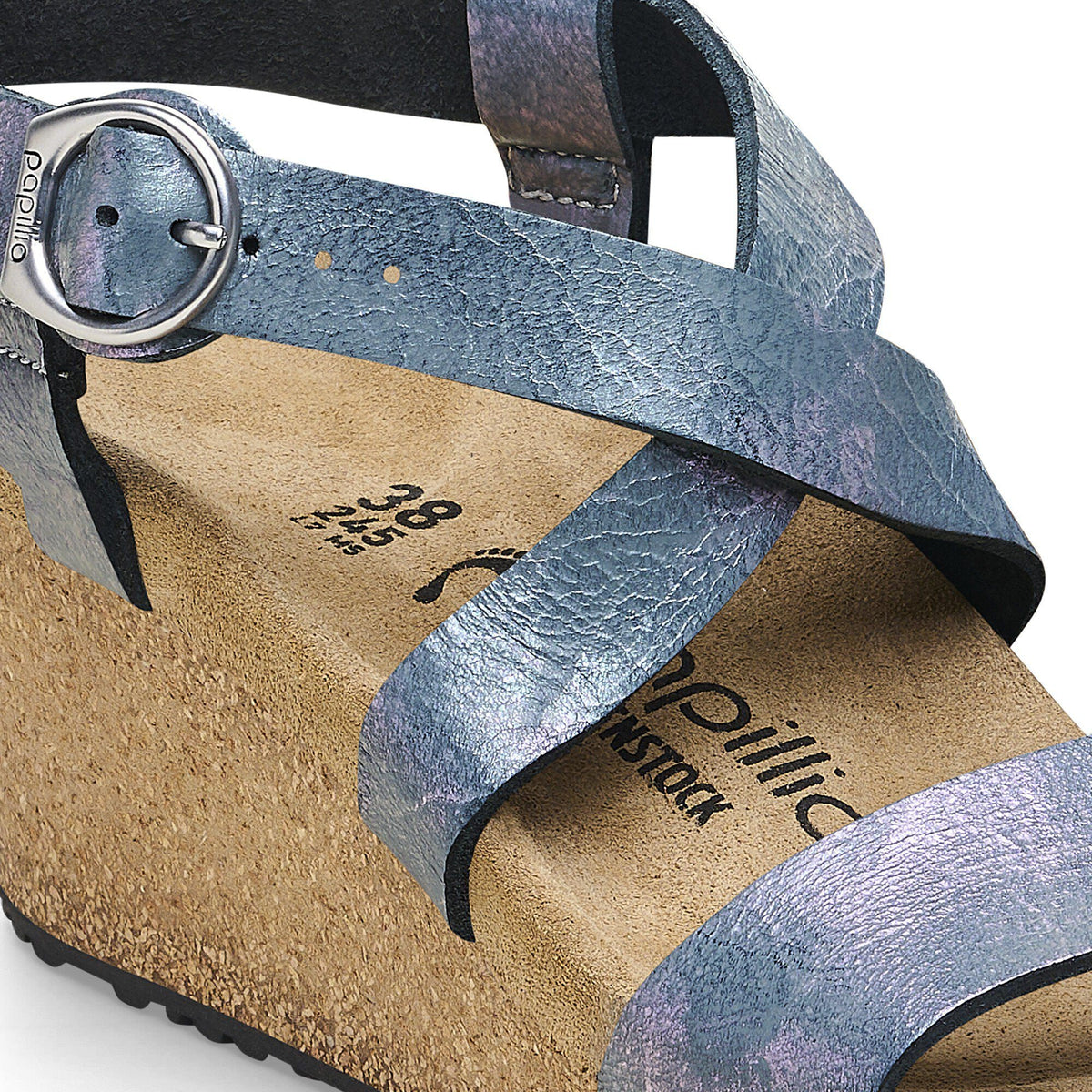Sibyl Nubuck Leather in Color Metallic Black | Birkenstock