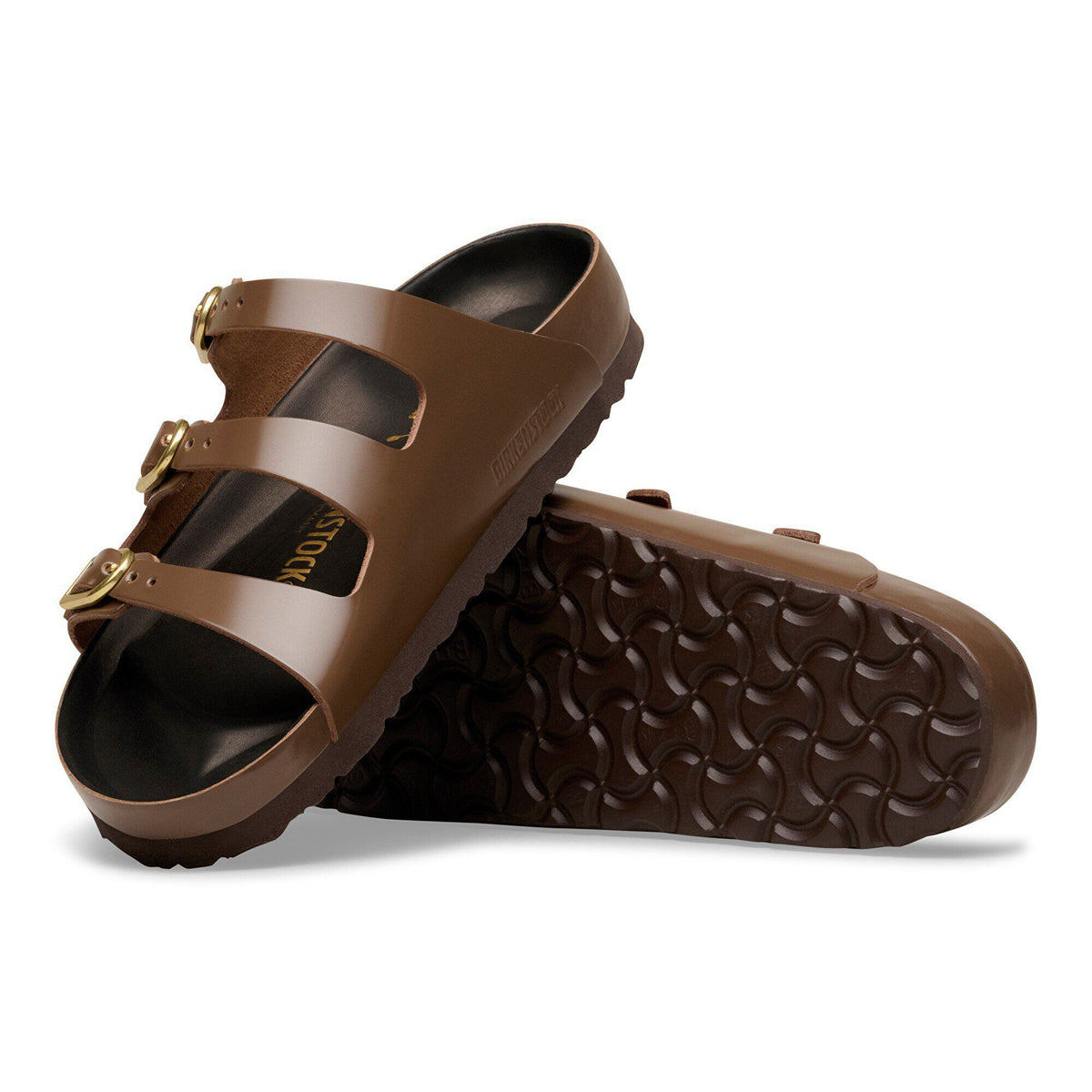 Florida Exquisite Natural Leather Patent in Color High-Shine Carafe/Black | Birkenstock
