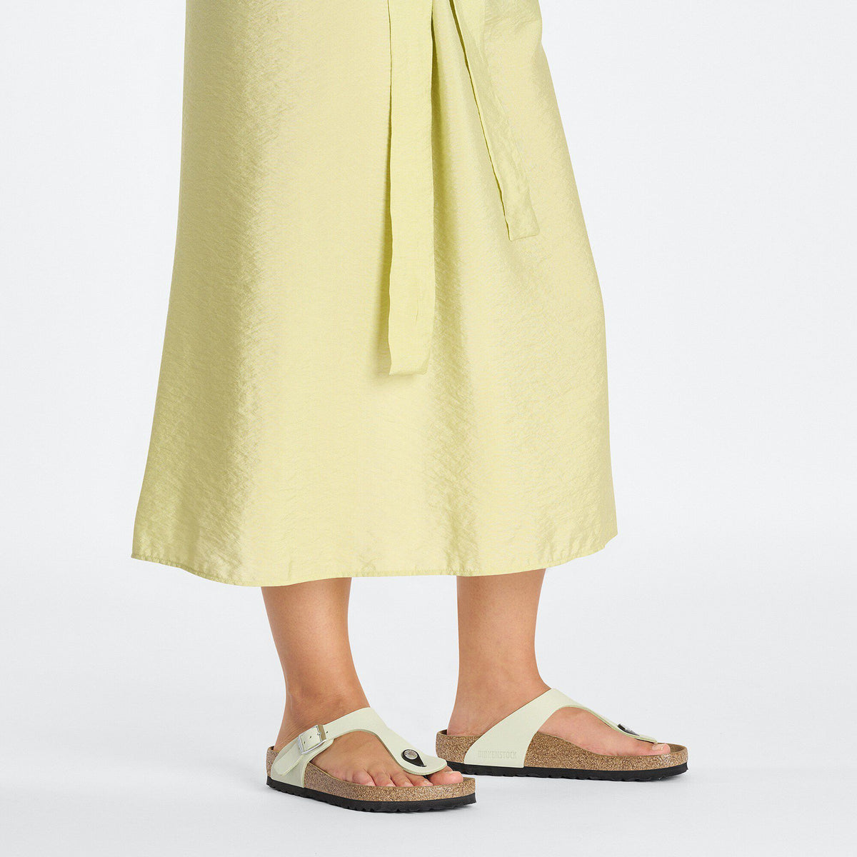 Gizeh Nubuck Leather in Color Faded Lime | Birkenstock