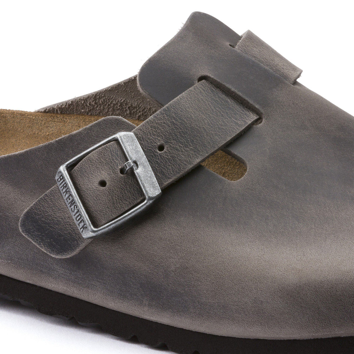 Boston Soft Footbed Oiled Leather in Color Iron | Birkenstock