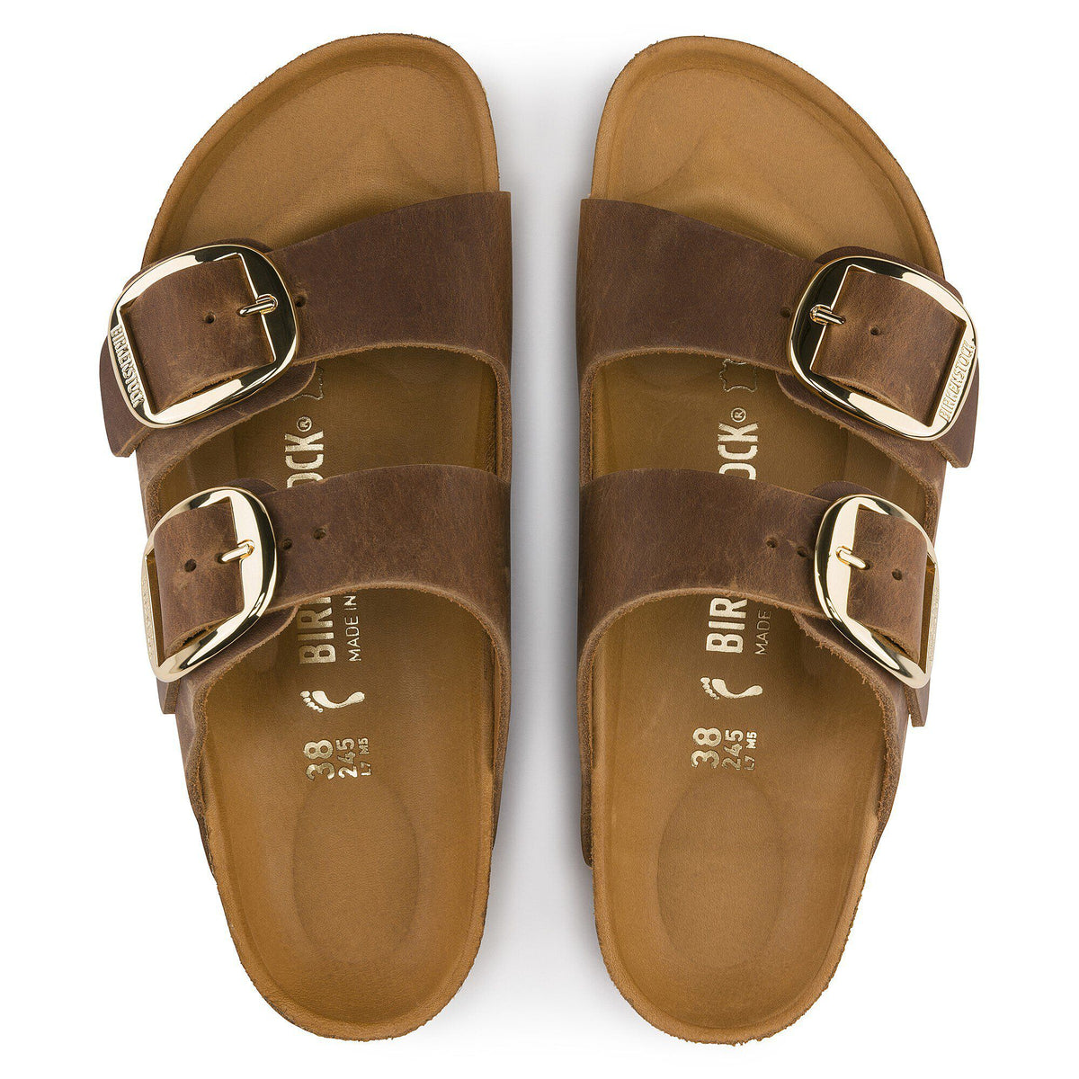 Arizona Big Buckle Oiled Leather in Color Cognac | Birkenstock