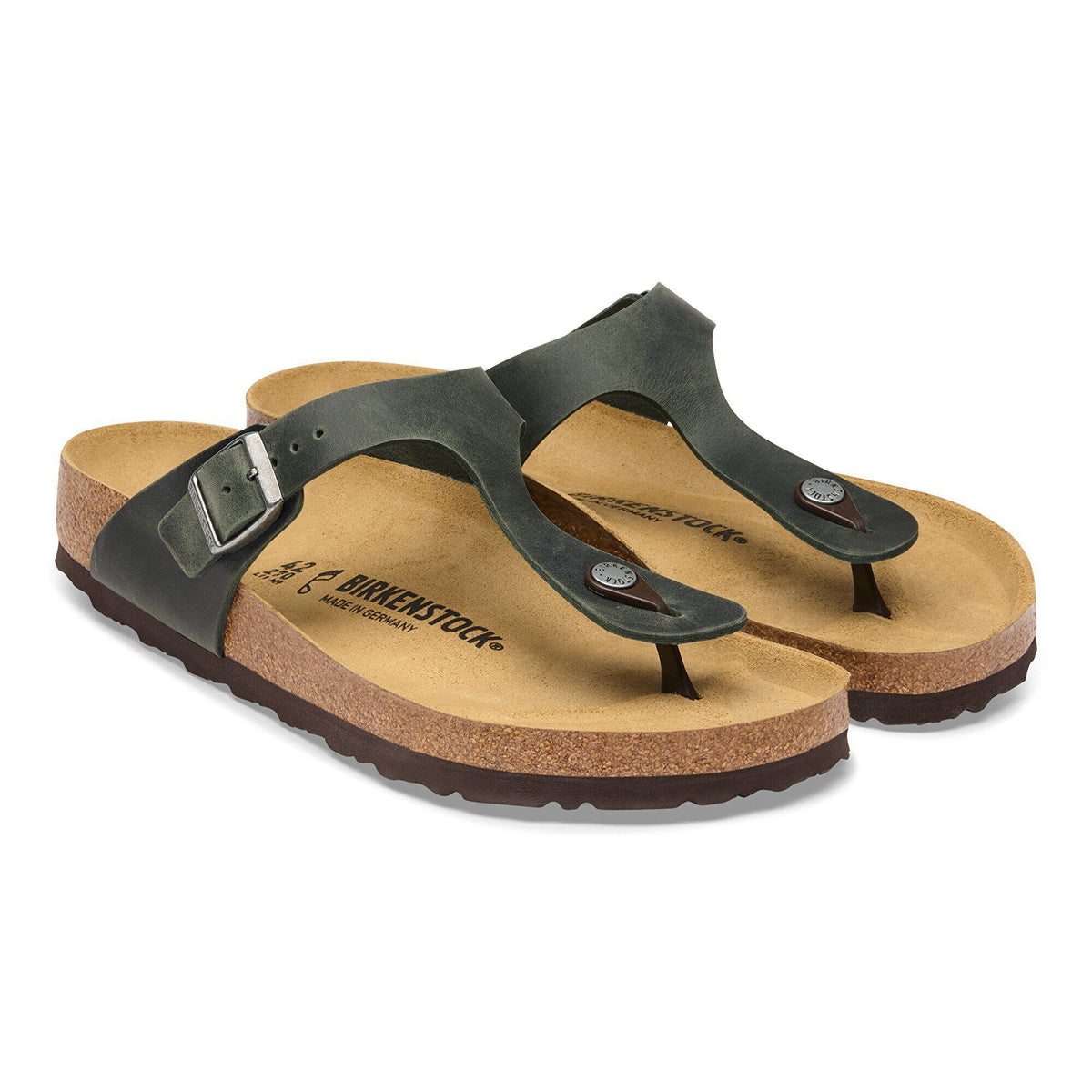 Gizeh Oiled Leather in Color Thyme | Birkenstock