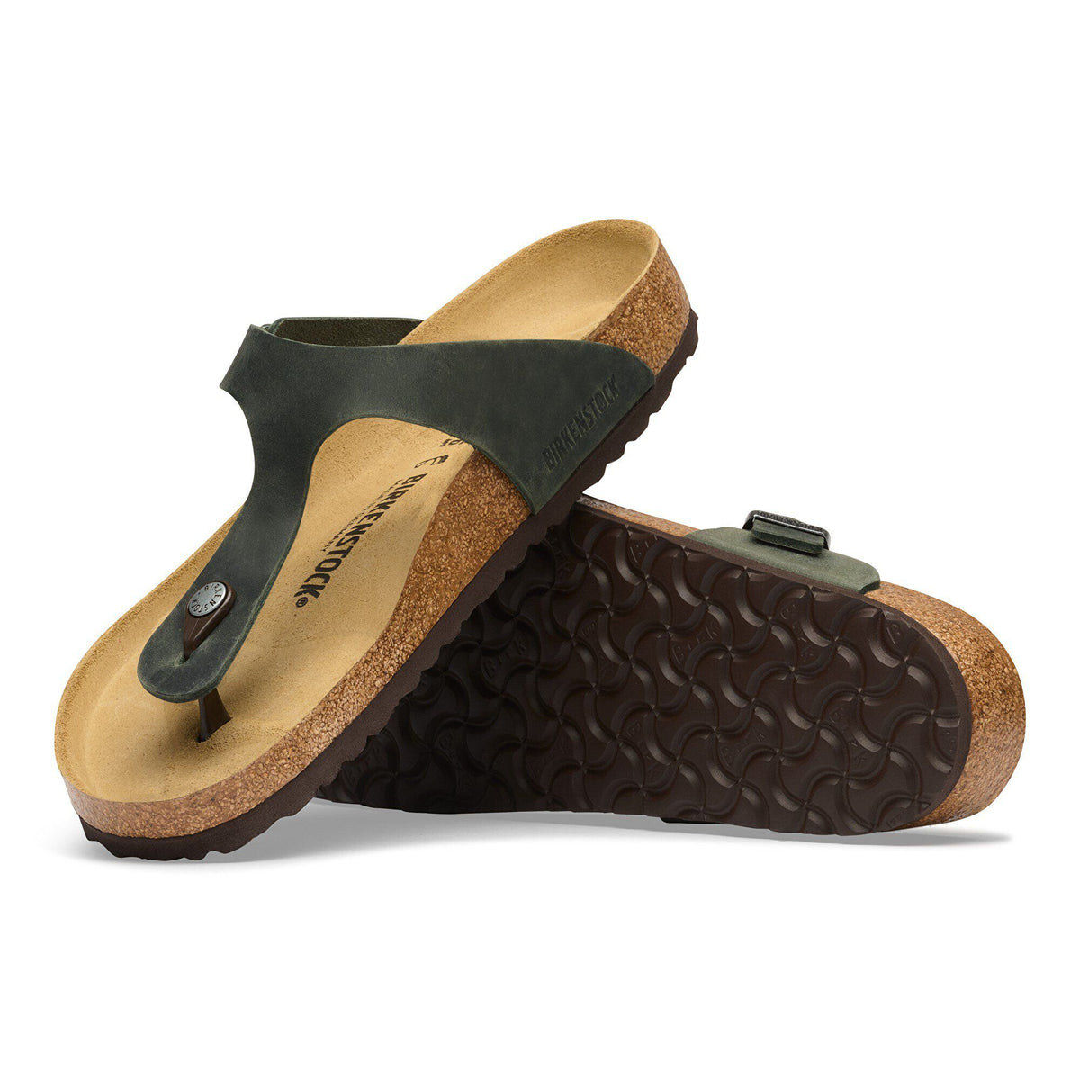 Gizeh Oiled Leather in Color Thyme | Birkenstock