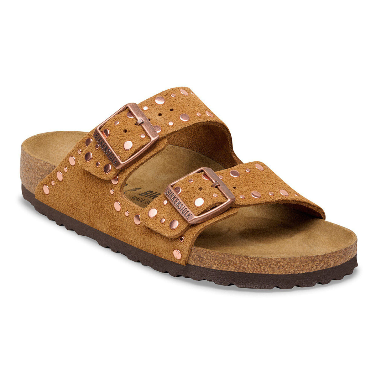 Arizona Rivets Suede Leather in Color Mink | Birkenstock