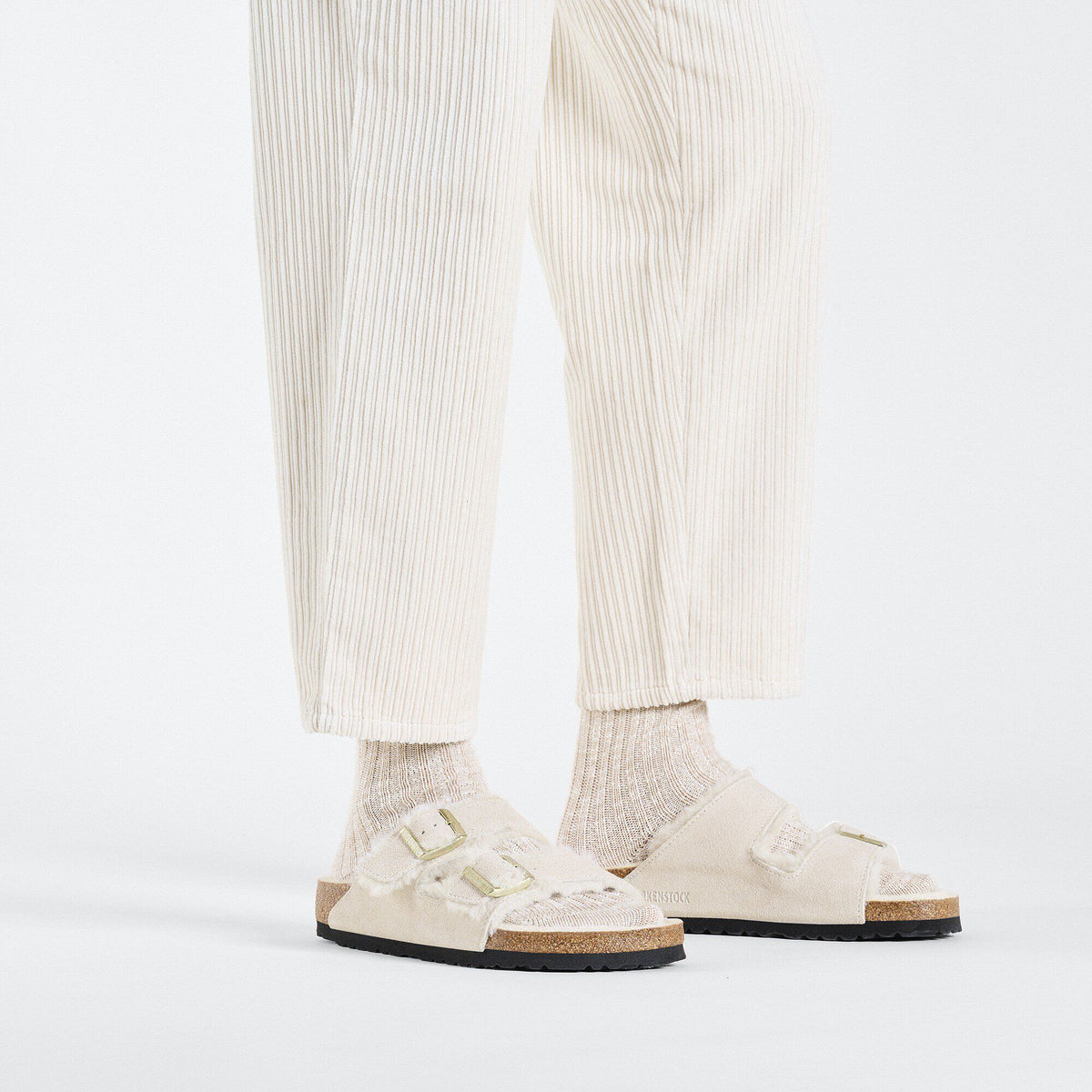 Arizona Shearling Suede Leather in Color Antique White | Birkenstock