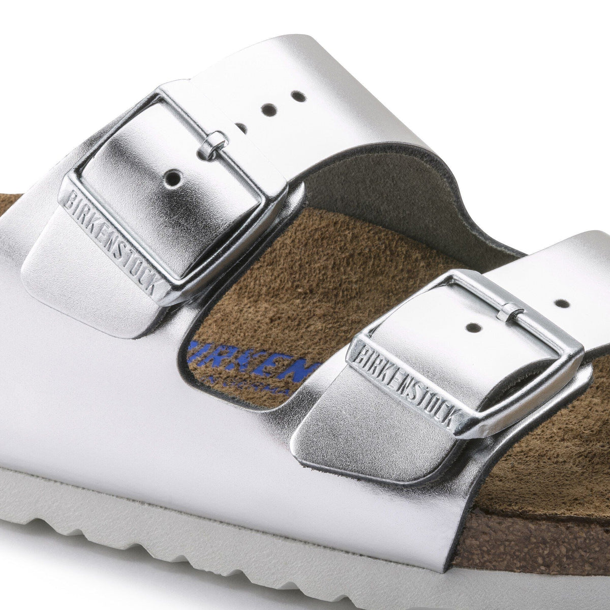 Arizona Soft Footbed Leather in Color Metallic Silver | Birkenstock