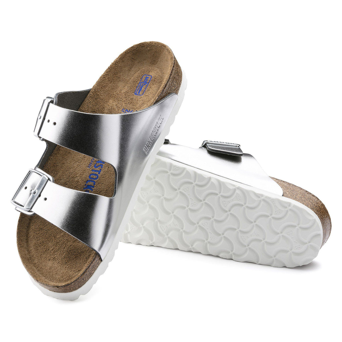 Arizona Soft Footbed Leather in Color Metallic Silver | Birkenstock