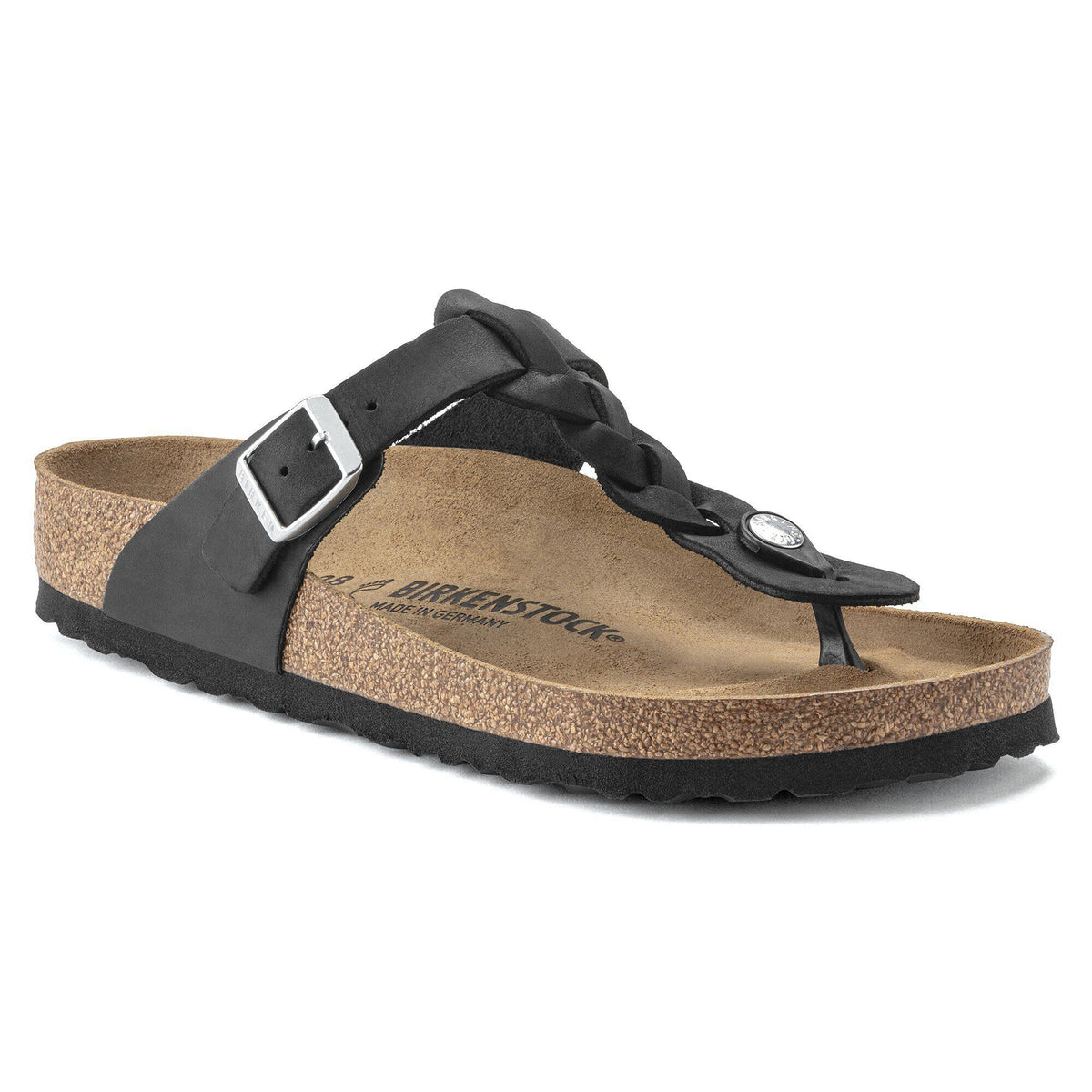Gizeh Braided Oiled Leather in Color Black | Birkenstock