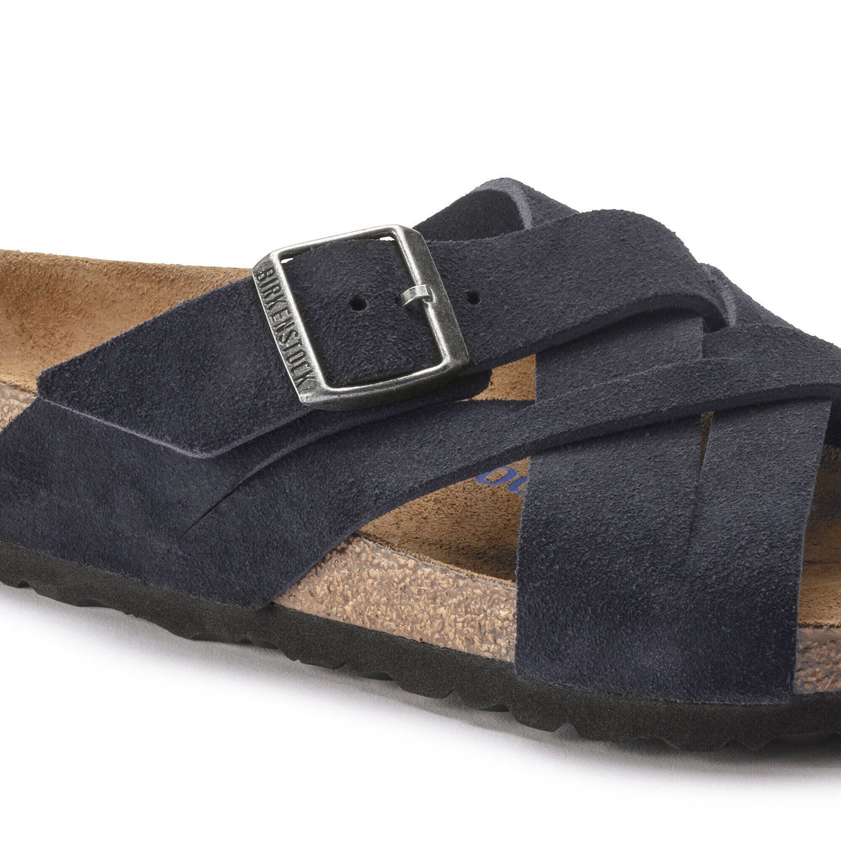 Lugano Soft Footbed Suede Leather in Color Midnight Blue | Birkenstock
