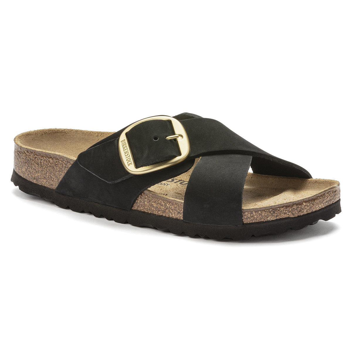 Siena Big Buckle Nubuck Leather in Color Black | Birkenstock