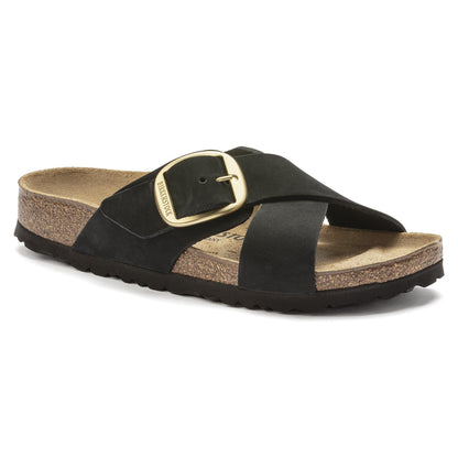 Siena Big Buckle Nubuck Leather in Color Black | Birkenstock