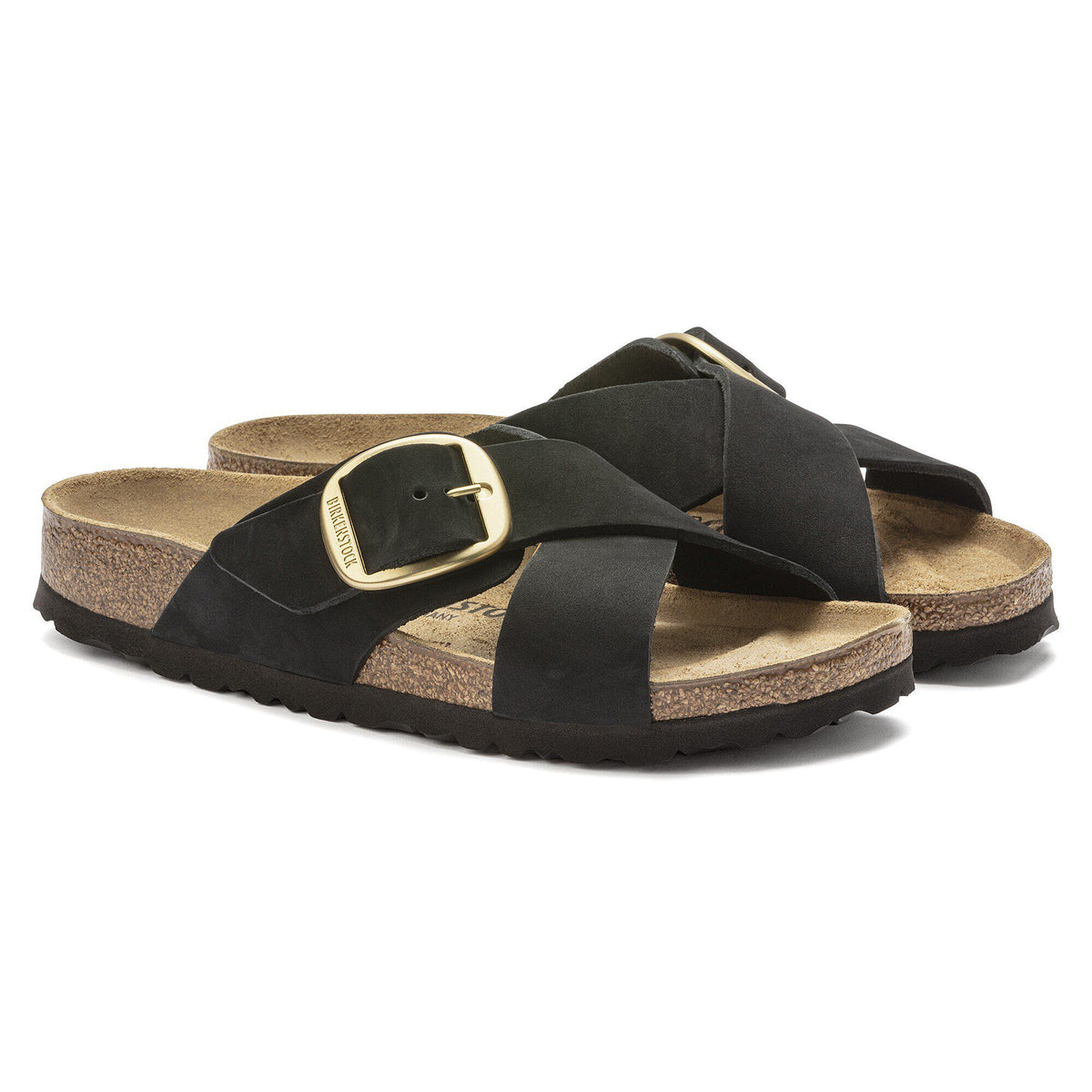 Siena Big Buckle Nubuck Leather in Color Black | Birkenstock