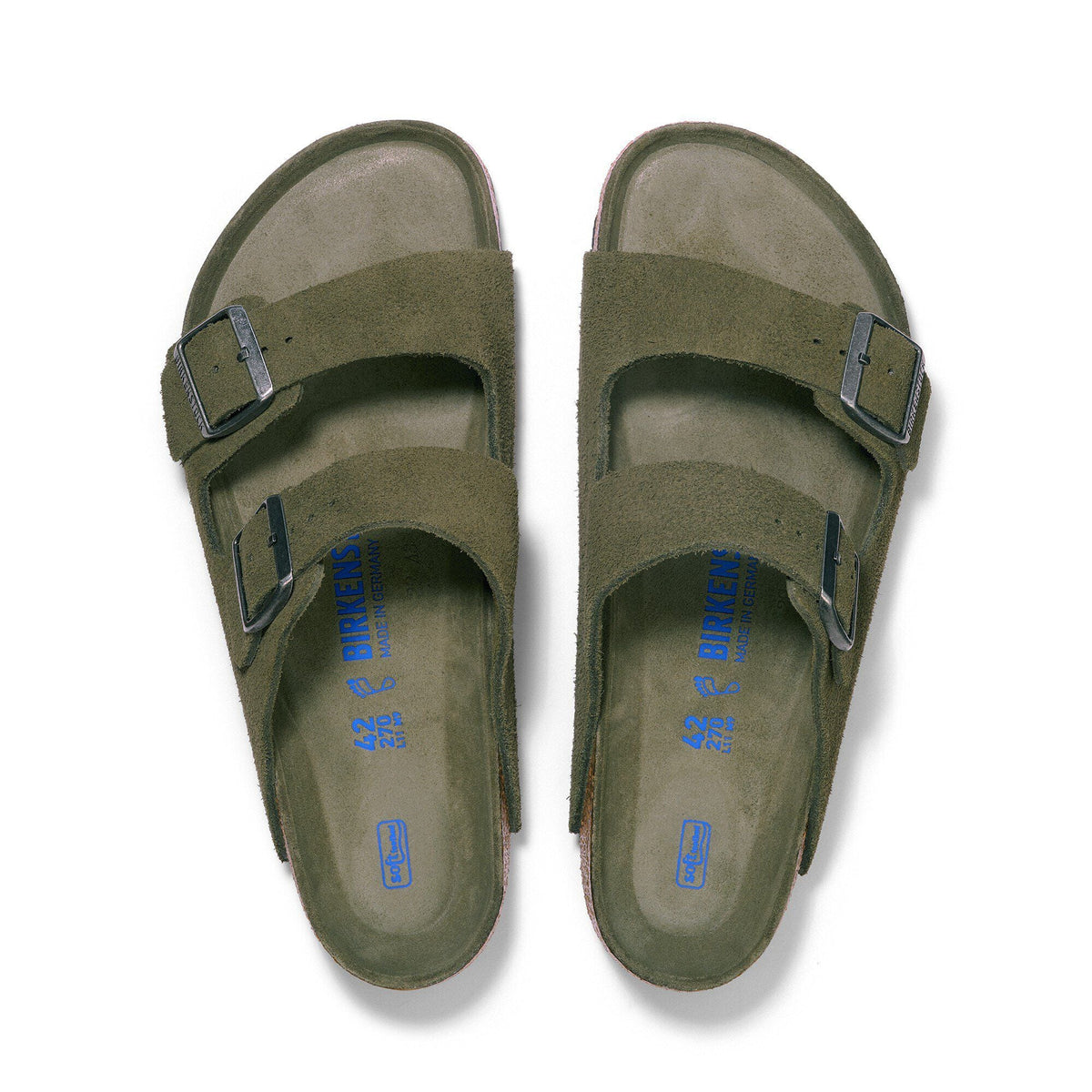 Arizona Soft Footbed Suede Leather in Color Thyme Tonal | Birkenstock