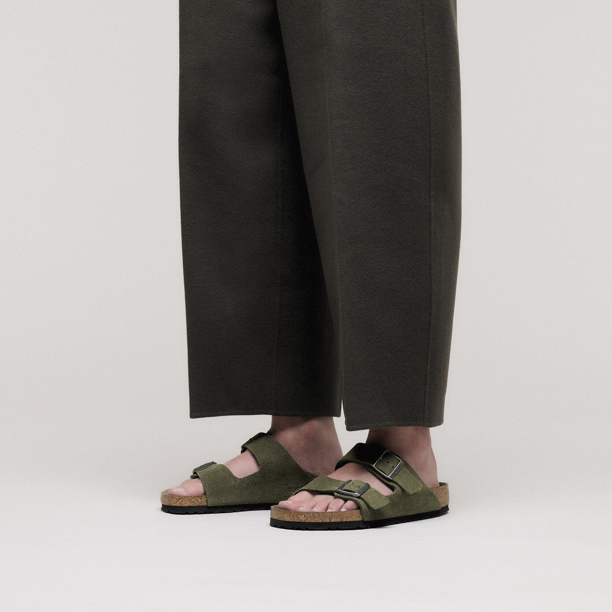 Arizona Soft Footbed Suede Leather in Color Thyme Tonal | Birkenstock