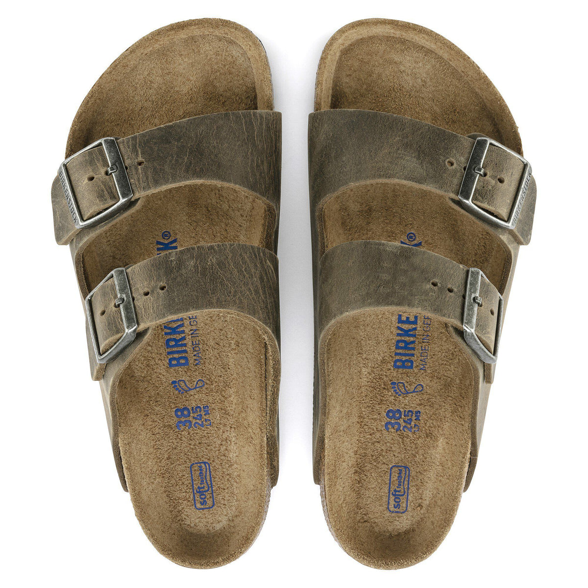 Arizona Soft Footbed Oiled Leather in Color Faded Khaki | Birkenstock