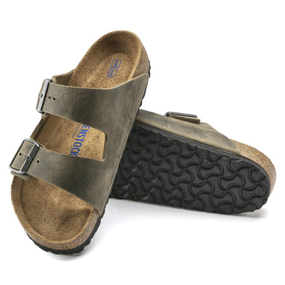 Arizona Soft Footbed Oiled Leather in Color Faded Khaki | Birkenstock