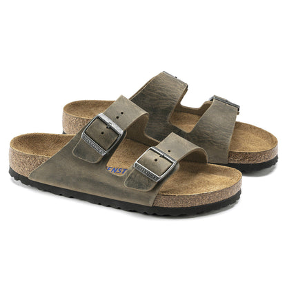 Arizona Soft Footbed Oiled Leather in Color Faded Khaki | Birkenstock