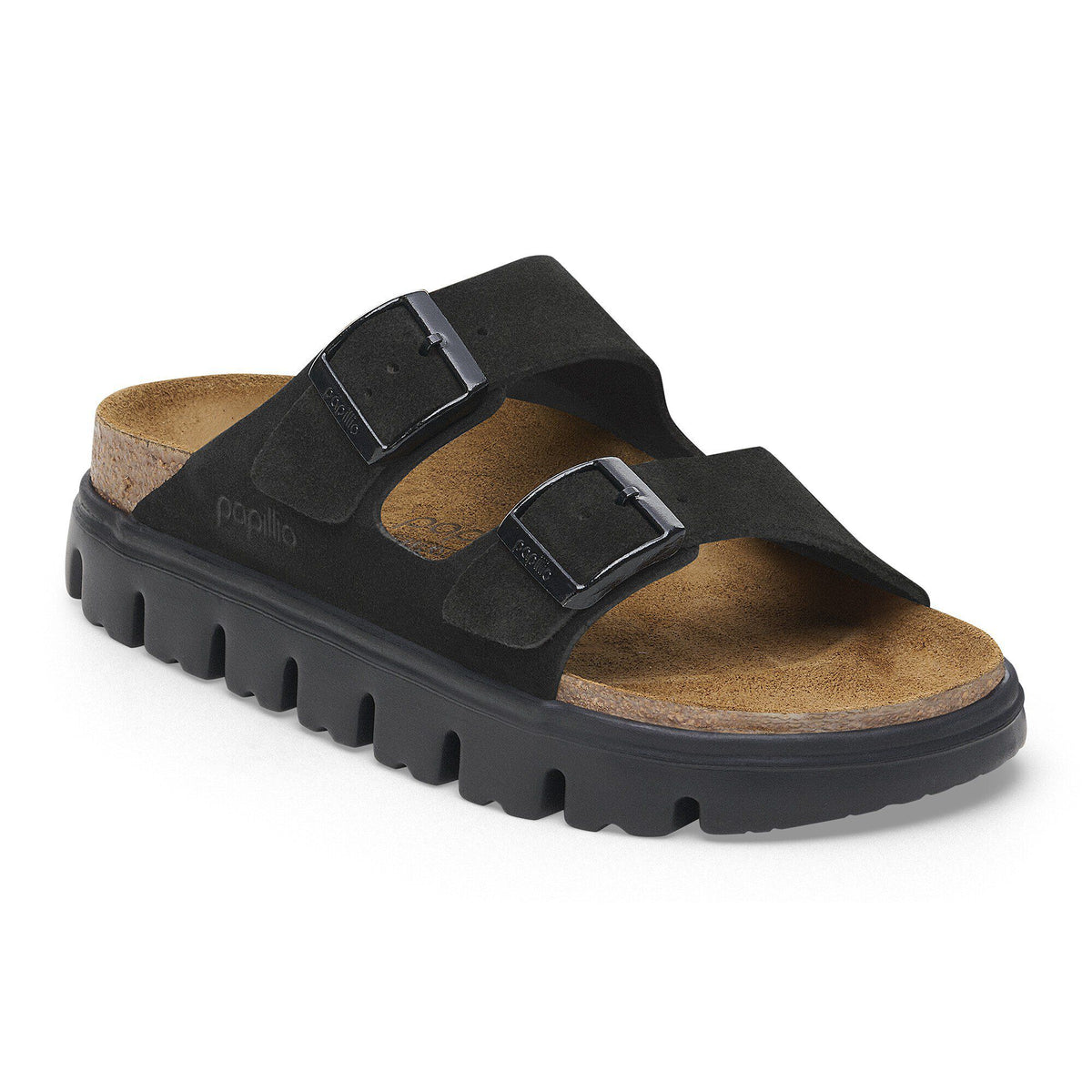 Arizona Chunky Suede Leather in Color Black/Black | Birkenstock