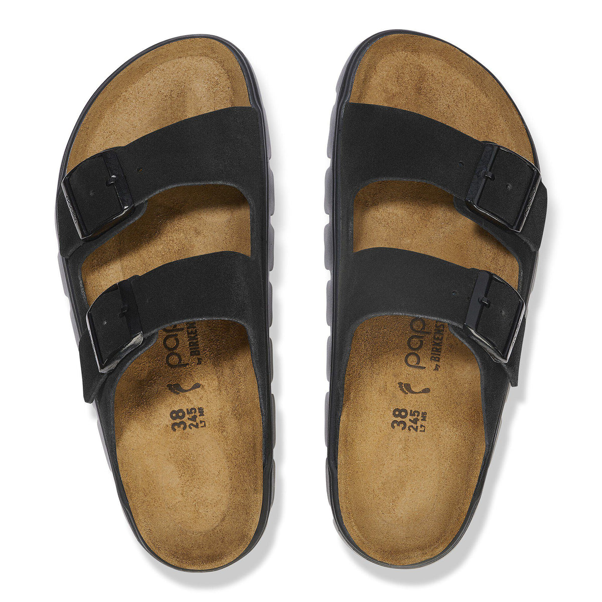 Arizona Chunky Suede Leather in Color Black/Black | Birkenstock