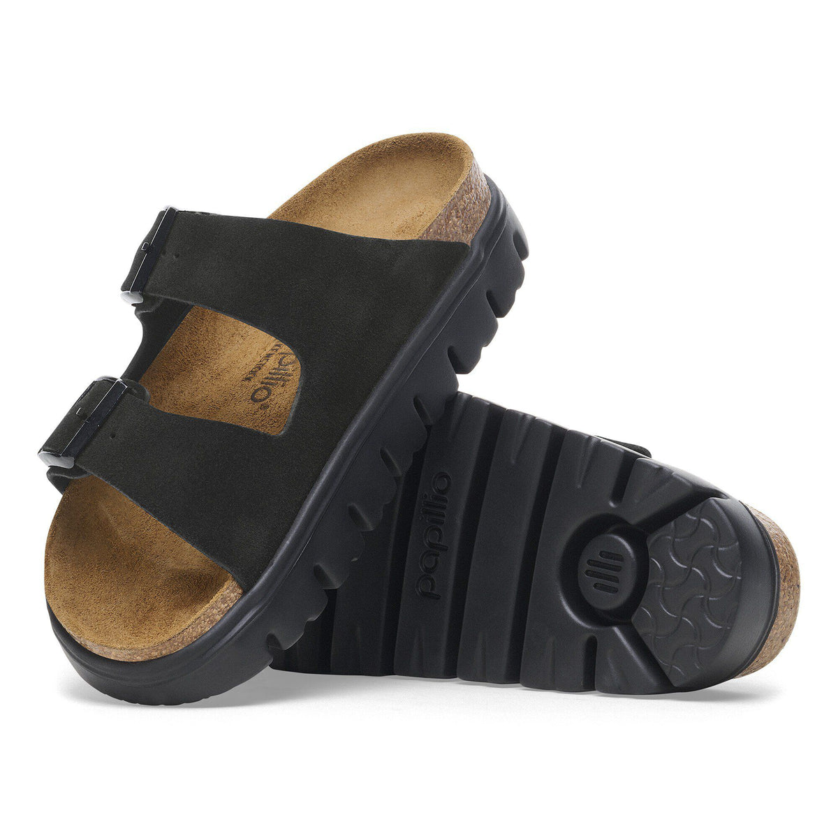 Arizona Chunky Suede Leather in Color Black/Black | Birkenstock