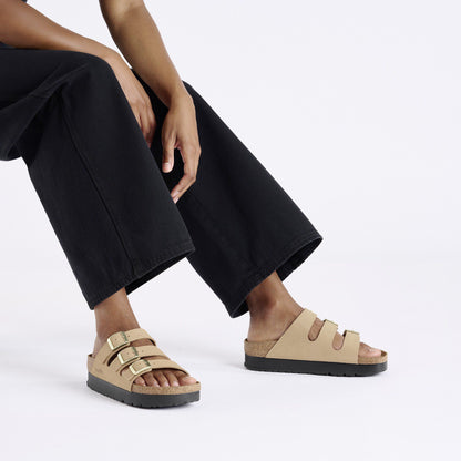 Florida Flex Platform Nubuck Leather in Color Sandcastle | Birkenstock