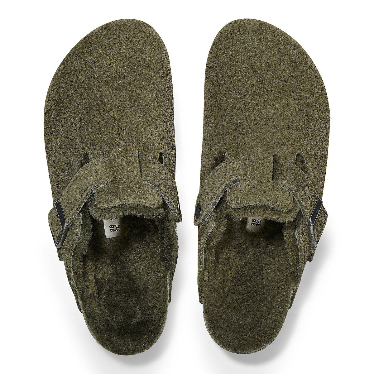 Boston Shearling Suede Leather in Color Thyme | Birkenstock