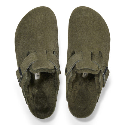 Boston Shearling Suede Leather in Color Thyme | Birkenstock