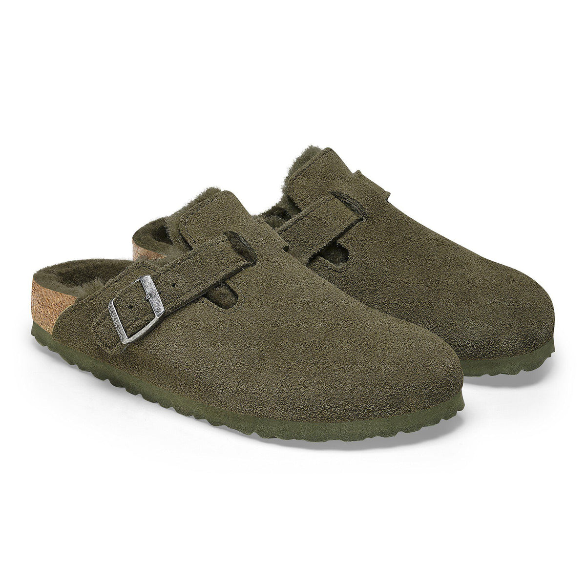 Boston Shearling Suede Leather in Color Thyme | Birkenstock