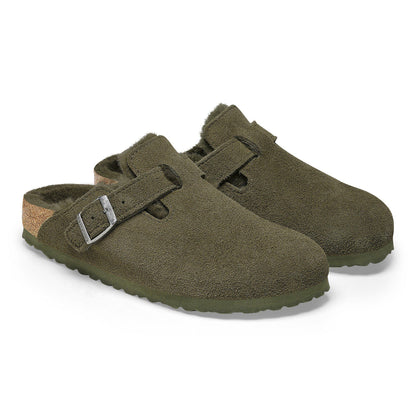 Boston Shearling Suede Leather in Color Thyme | Birkenstock