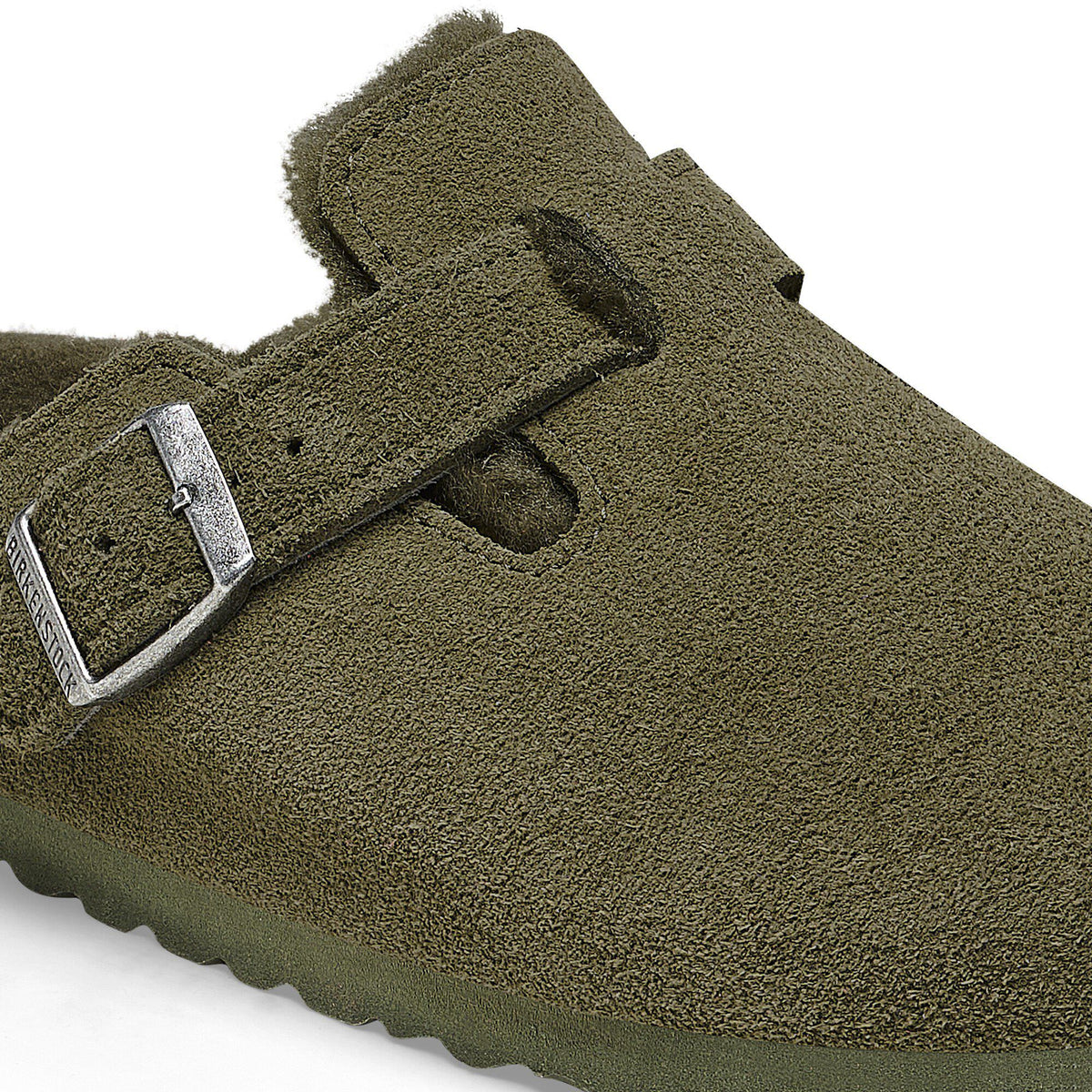 Boston Shearling Suede Leather in Color Thyme | Birkenstock