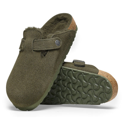 Boston Shearling Suede Leather in Color Thyme | Birkenstock