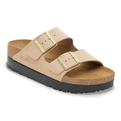 Arizona Flex Platform Nubuck Leather in Color Sandcastle | Birkenstock