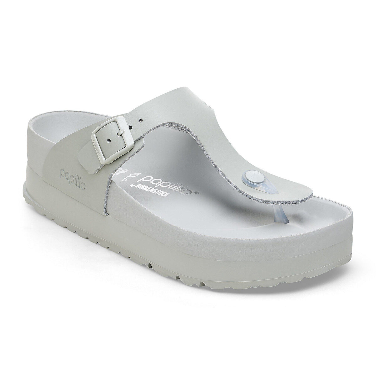 Gizeh Flex Platform Leather in Color Mineral Gray | Birkenstock