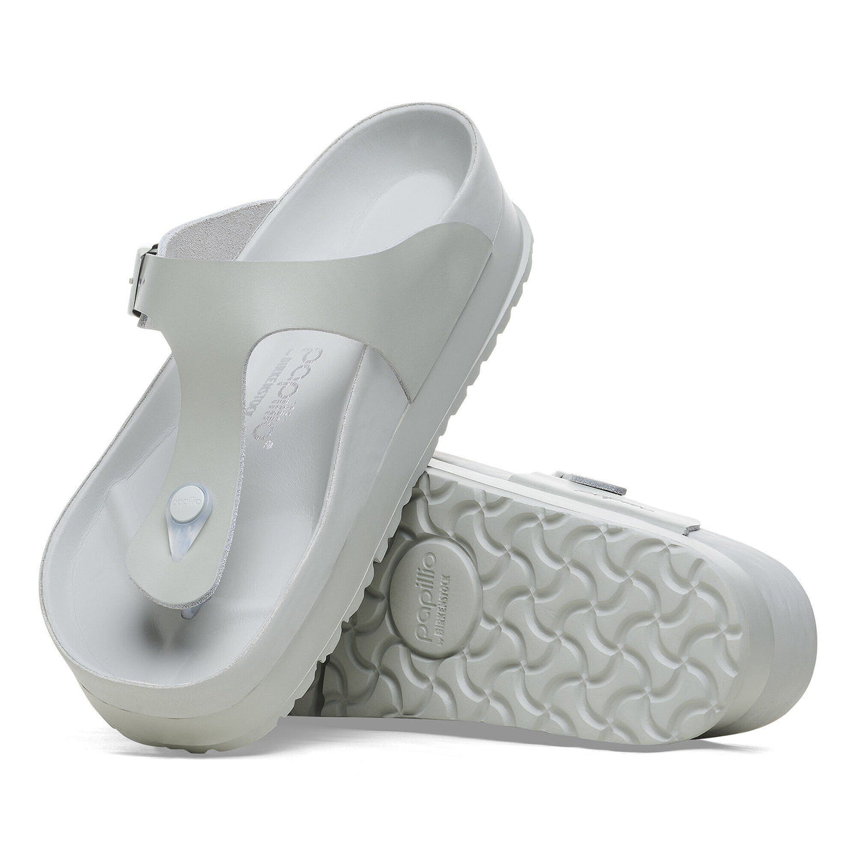 Gizeh Flex Platform Leather in Color Mineral Gray | Birkenstock
