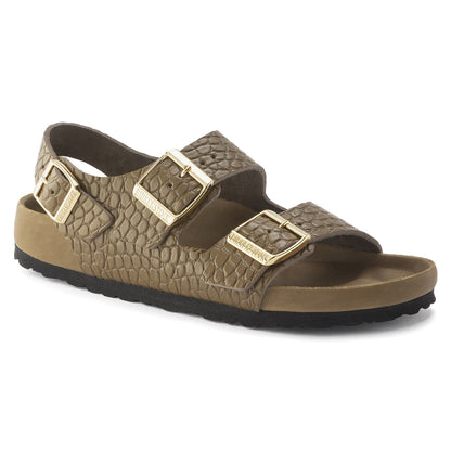 Milano Embossed Leather in Color Emboss mud green | Birkenstock