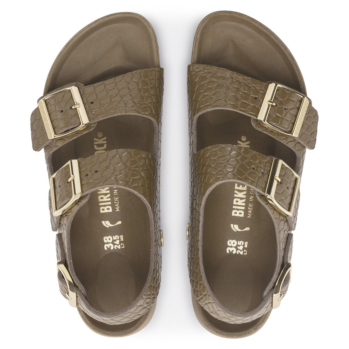 Milano Embossed Leather in Color Emboss mud green | Birkenstock