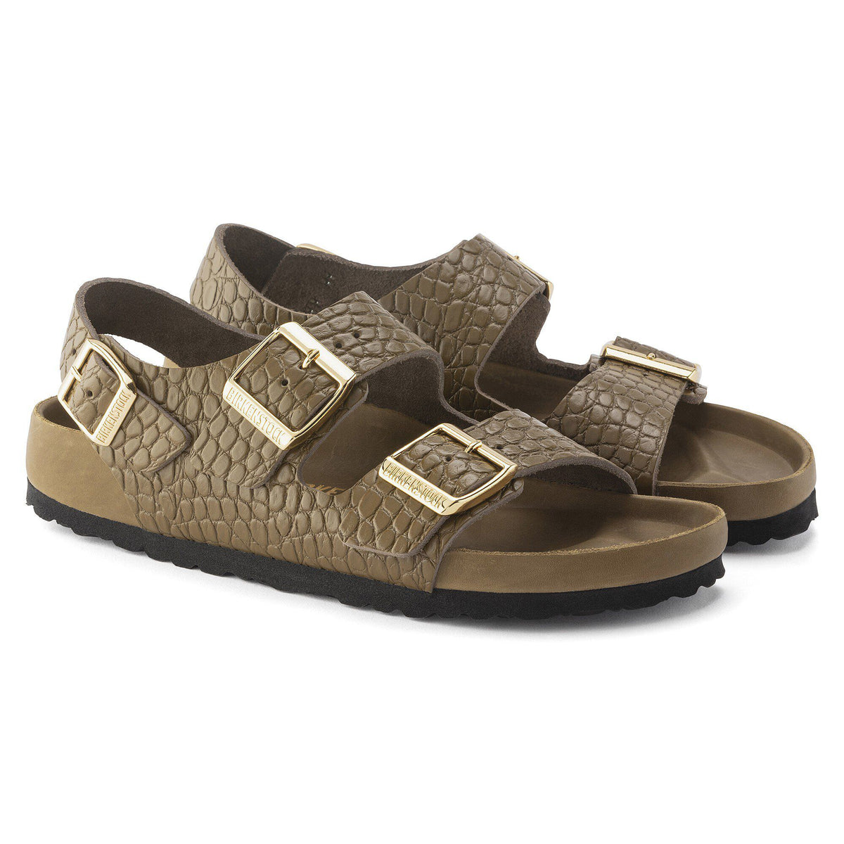 Milano Embossed Leather in Color Emboss mud green | Birkenstock