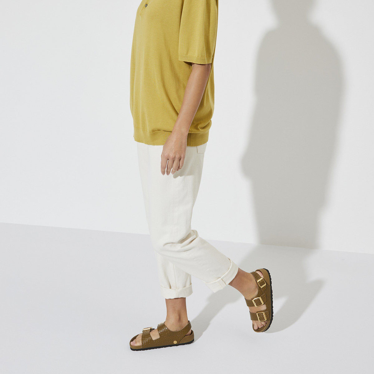 Milano Embossed Leather in Color Emboss mud green | Birkenstock