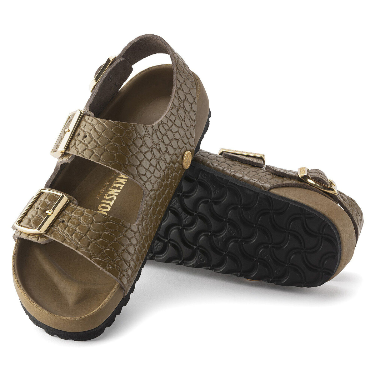 Milano Embossed Leather in Color Emboss mud green | Birkenstock