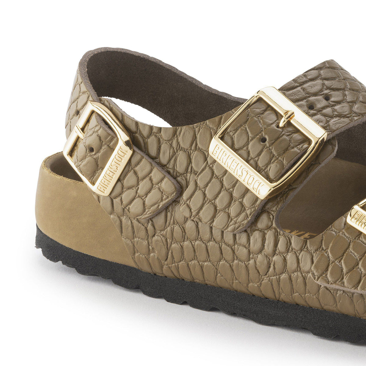 Milano Embossed Leather in Color Emboss mud green | Birkenstock