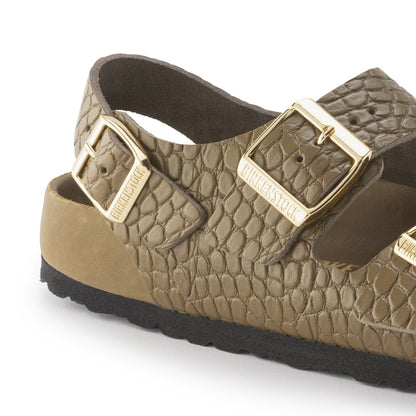 Milano Embossed Leather in Color Emboss mud green | Birkenstock