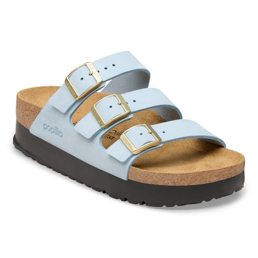 Florida Flex Platform Nubuck Leather in Color Baby Blue | Birkenstock