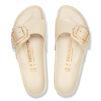 Madrid Big Buckle Pearl Natural Leather Patent in Color High Shine Ecru | Birkenstock
