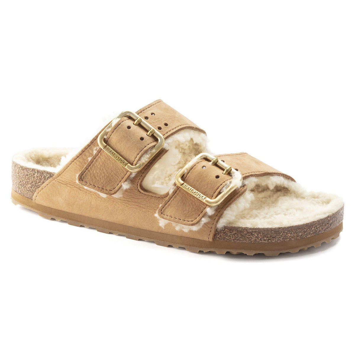 Arizona Bold Shearling Nubuck Leather in Color Cognac | Birkenstock
