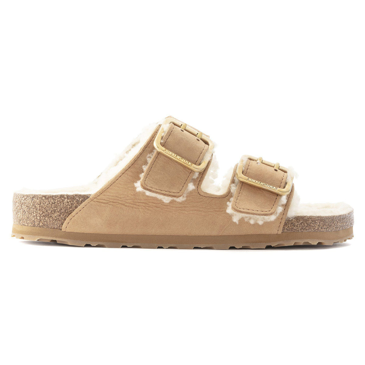 Arizona Bold Shearling Nubuck Leather in Color Cognac | Birkenstock
