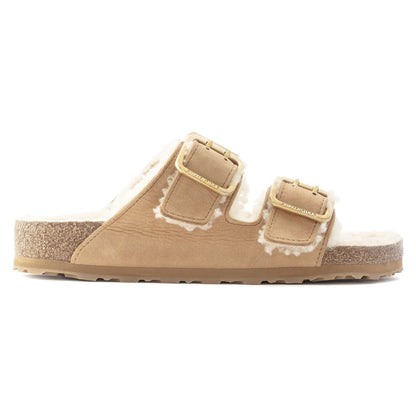 Arizona Bold Shearling Nubuck Leather in Color Cognac | Birkenstock
