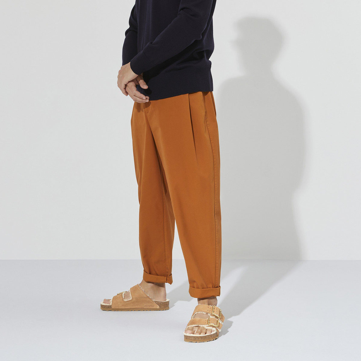 Arizona Bold Shearling Nubuck Leather in Color Cognac | Birkenstock
